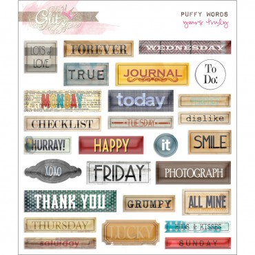 Yours Truly Puffy Word Stickers ES3344