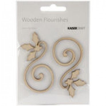 Holly Curl 2/Pkg Wood Flourishes FL467