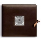 Brown Sewn Leatherette D-Ring Scrapbook Box 13"X14.5" SBX-12BN