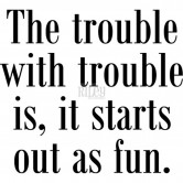 The Trouble With Trouble... Riley & Company Funny Bones Cling Mounted Stamp RWD104