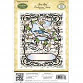 Song Bird JustRite Stampers Cling Background Stamp 4-1/2"X5-3/4" CL03970